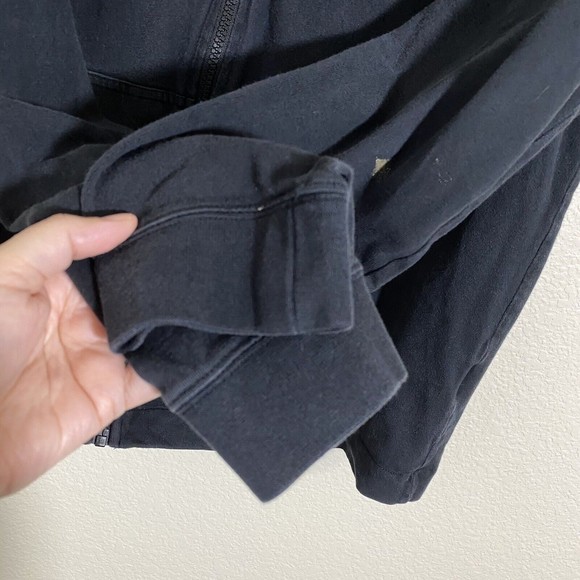 Nike Mens Sweater Jacket Size Large Black Hoodie Full Zip Cotton Flawed D5 - Picture 4 of 9